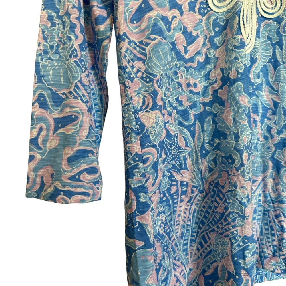 Lilly Pulitzer | Size XS Marco Island Tunic Top Shirt Blouse Floral Ocean